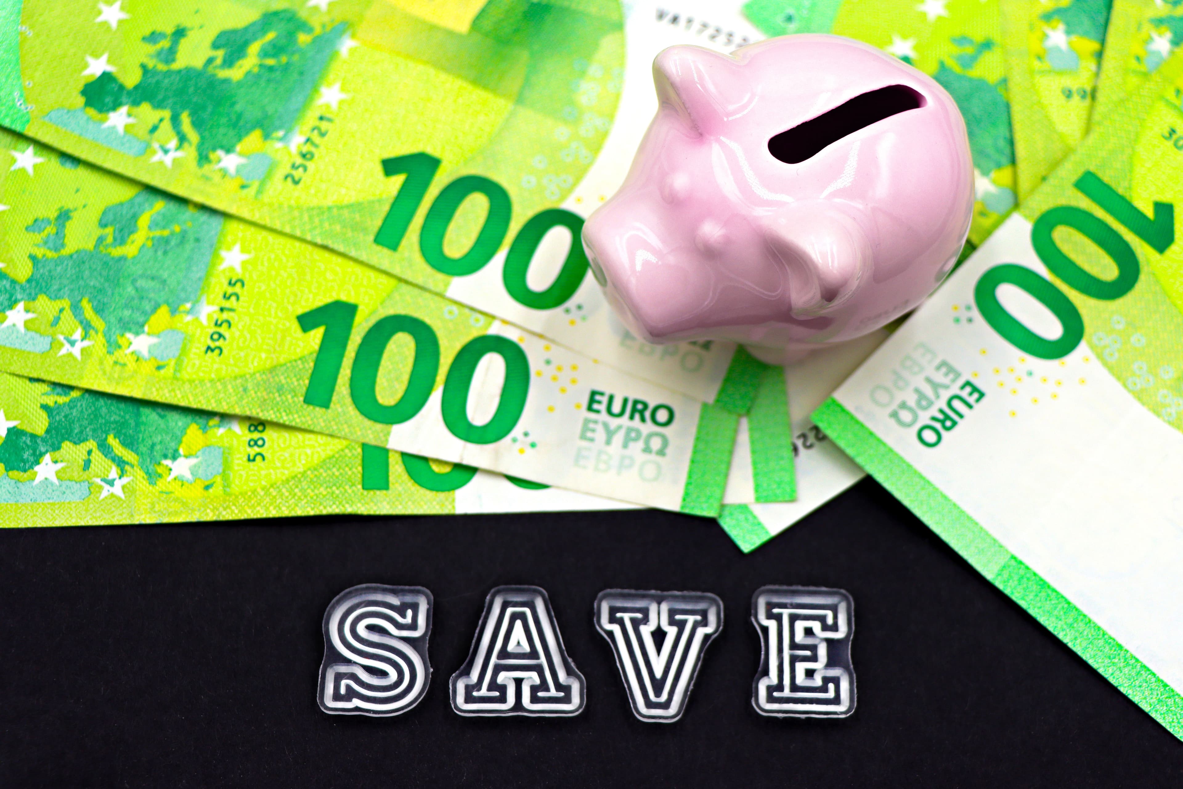 High-yield savings account and emergency fund cash stack